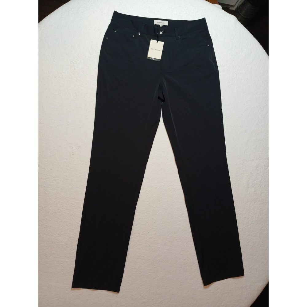 NWT Bugatchi Men's Slim Straight 5-Pocket Performance Pants Size 32 Black $199